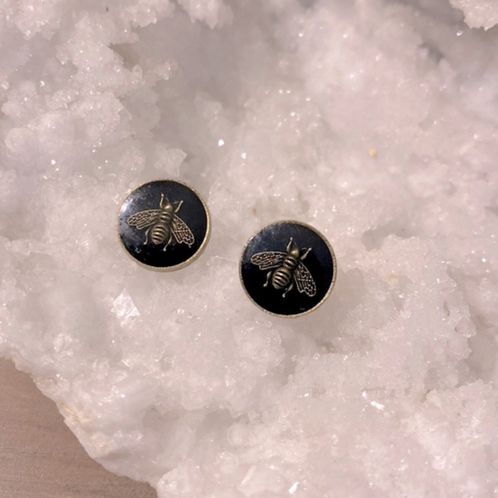 New GUCCI upcycled button earrings
